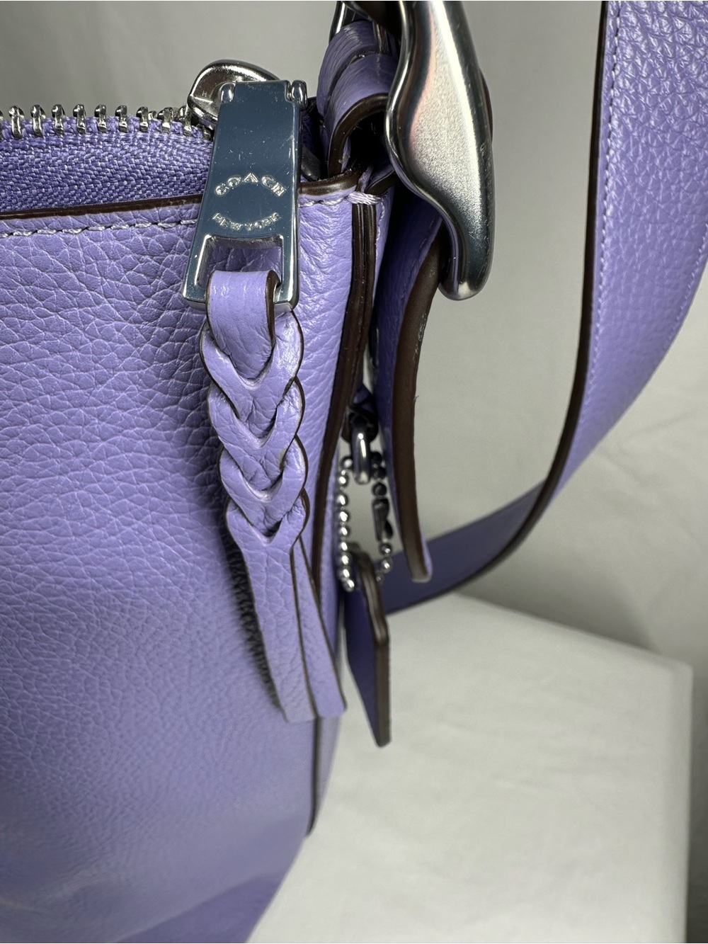 Coach Val Duffle Leather Light Violet Shoulder or Crossbody Bag - Picture 6 of 13